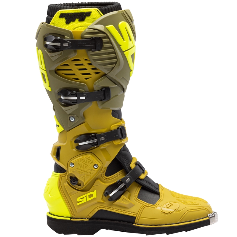 Topánky na motorku SiDi Crossfire 3 olivovo zeleno-fluo žlté