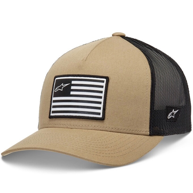 Šiltovka Alpinestars Flag Snap Hat pieskovo-čierno-biela