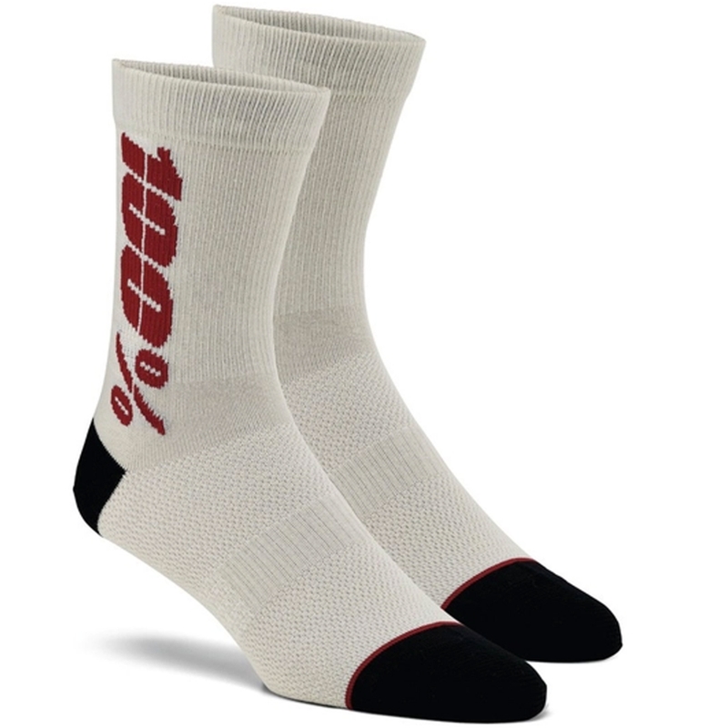 Ponožky 100% - USA Rythym Merino Wool strieborno-červené