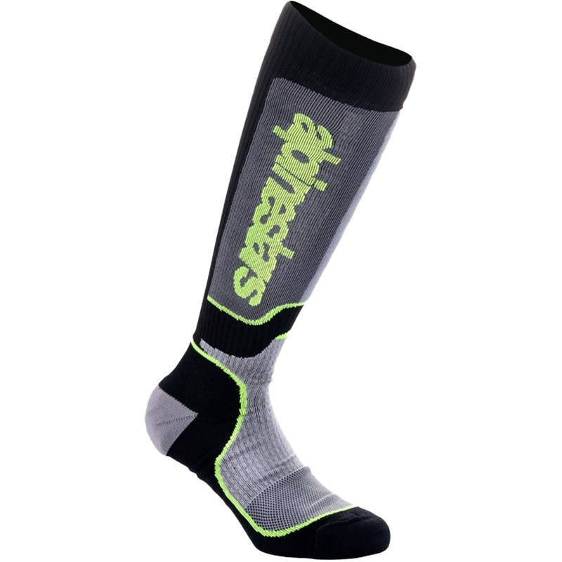 Detské ponožky Alpinestars MX Plus čierno-šedo-fluo žlté