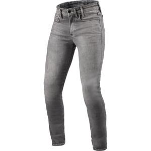 Extra skrátené džínsy na motorku Revit Piston 3 Skinny vyprané šedé