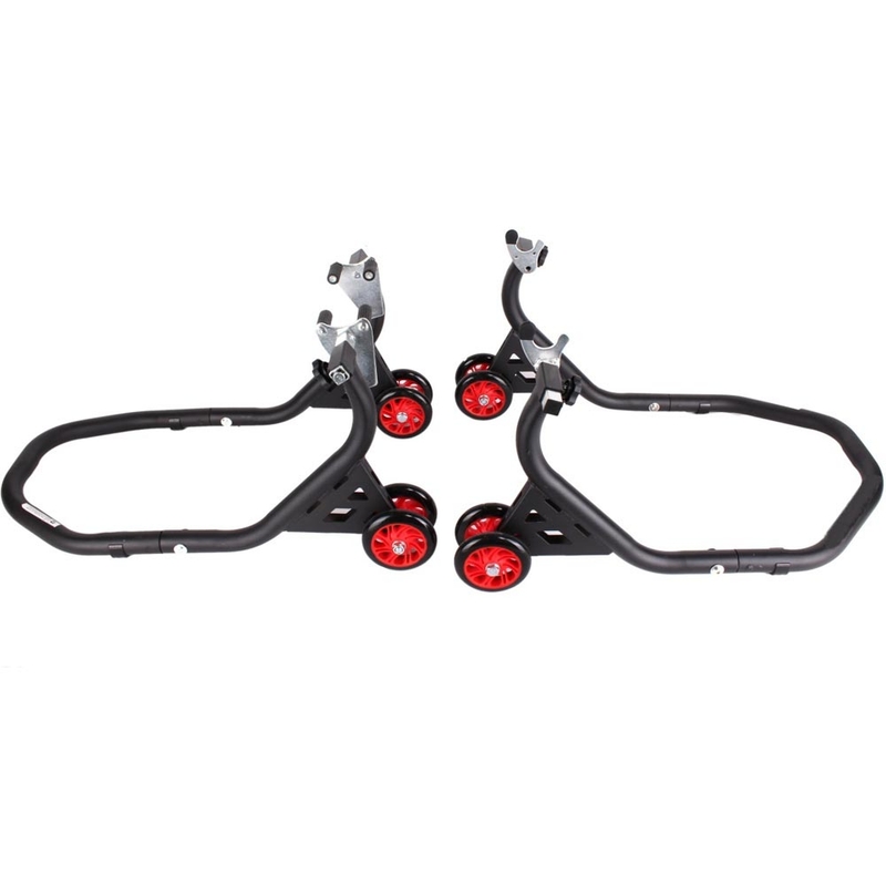 Sada moto stojanov R-TOOL EVO (predné + zadné s kolieskami)