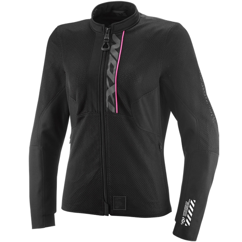 Dámska bunda na motorku IXON Ostro Lady čierno-fluo ružová