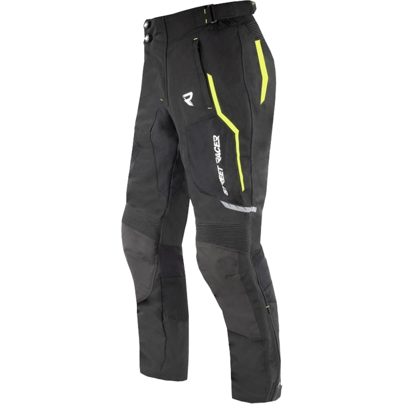Nohavice na motorku Street Racer Flex Air čierno-fluo žlté