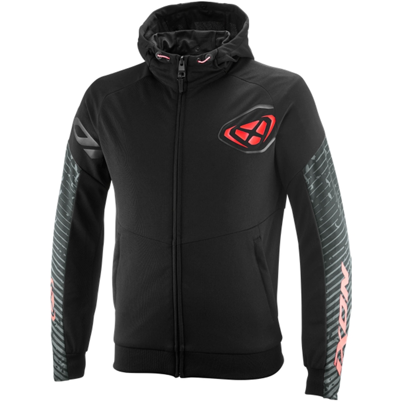 Mikina na motorku IXON Touchdown Air čierno-fluo červená