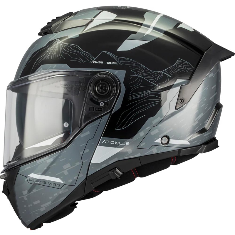 Výklopná helma na motorku MT Atom 2 SV Highlands C2 čierno-šedá