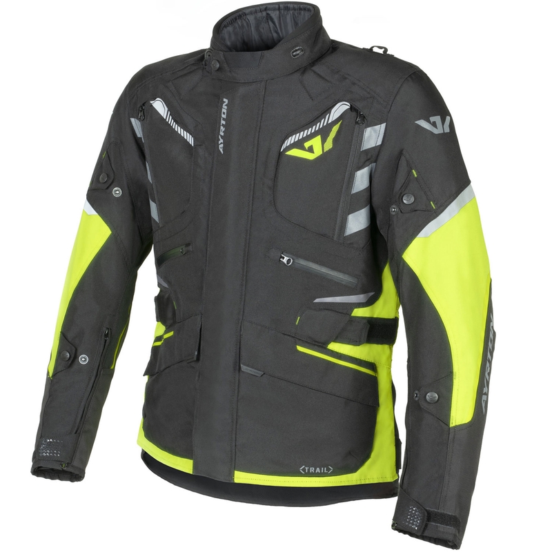 Bunda na motorku Ayrton Trail čierno-fluo žlto-šedá