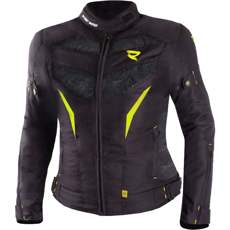 Dámska bunda na motorku Street Racer Rose čierno-fluo žltá
