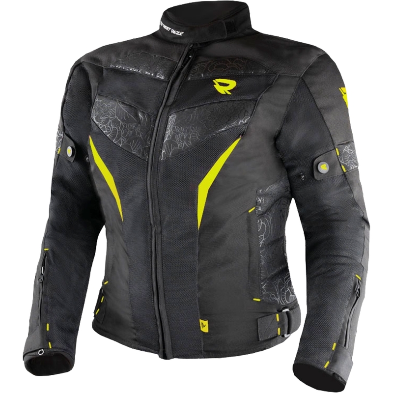 Dámska bunda na motorku Street Racer Rose Air čierno-fluo žltá