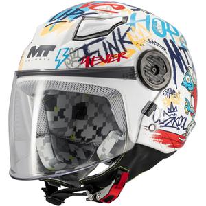 Detská otvorená helma na motorku MT Lite Crew A5 bielo-modro-červená