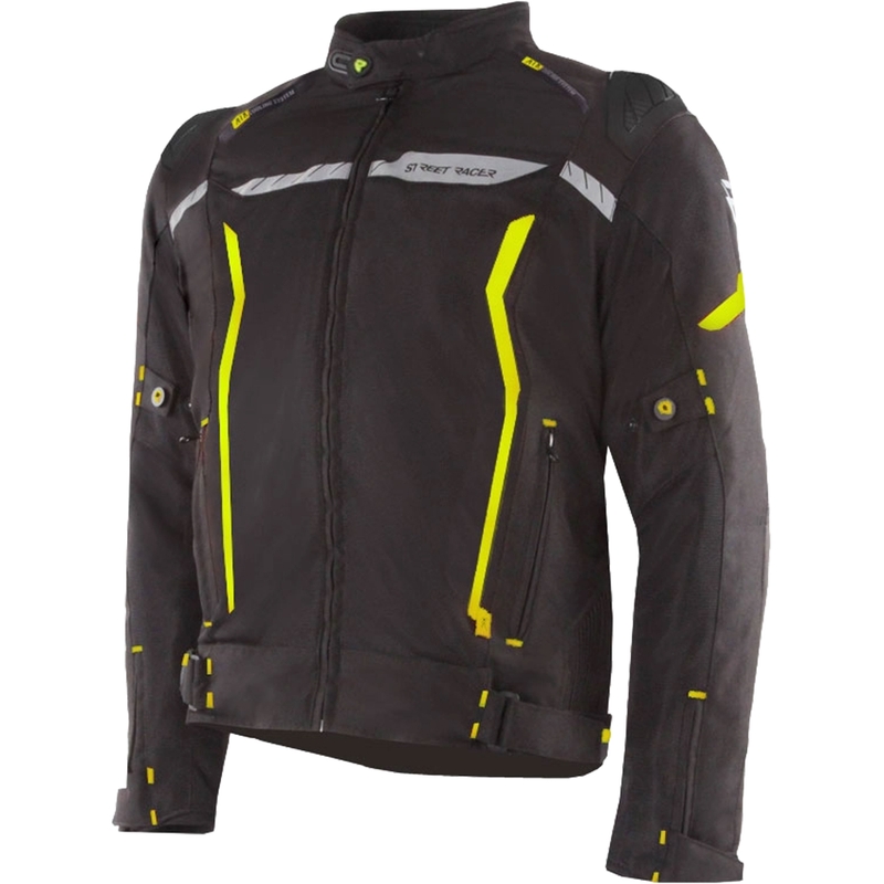 Bunda na motocykel Street Racer Flex EVO čierno-fluo žltá