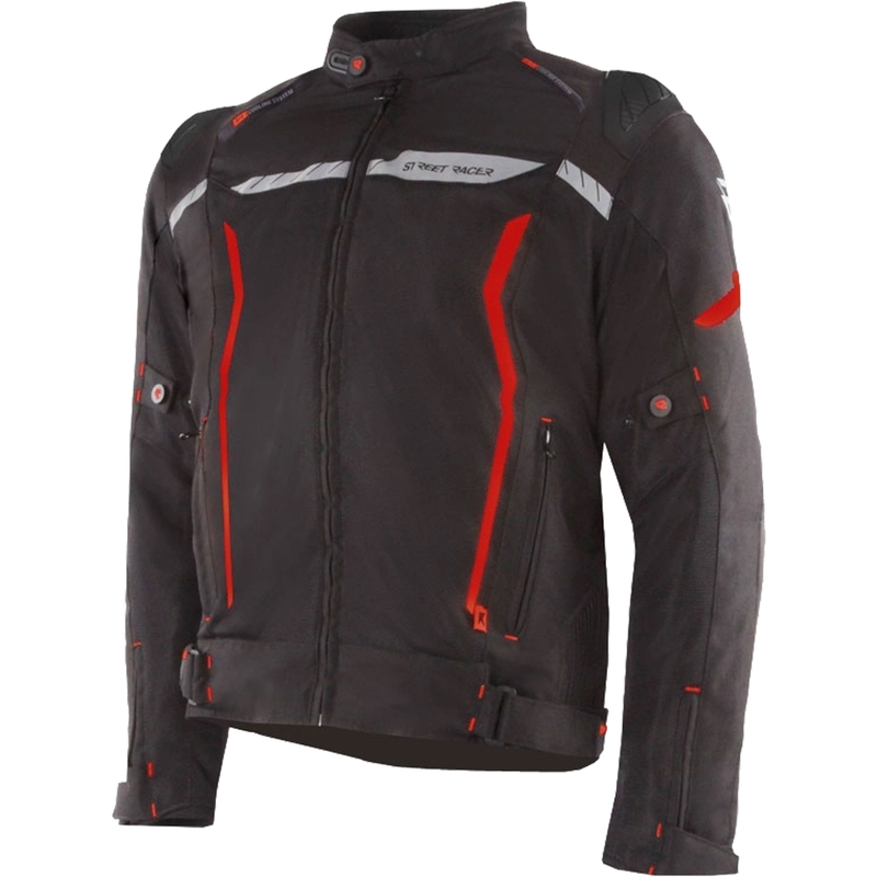 Bunda na motocykel Street Racer Flex EVO čierno-červená