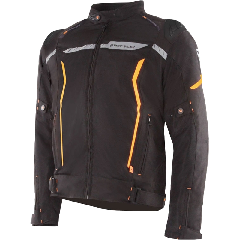 Bunda na motocykel Street Racer Flex EVO čierno-oranžová