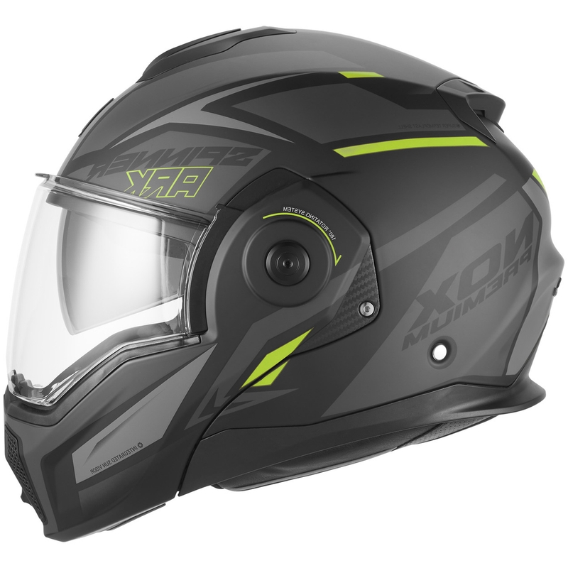 Preklápacia prilba na motorku NOX PREMIUM Spinner Ark matná čierno-fluo žltá