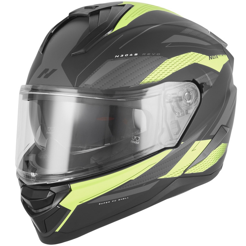 Integrálna helma na motorku NOX N304-S REVO matná čierno-fluo žltá