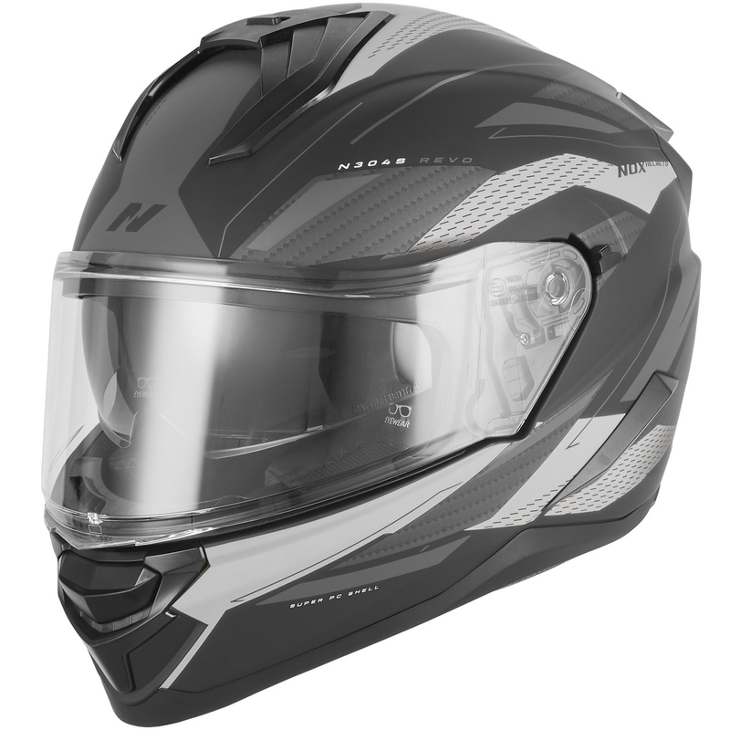 Integrálna helma na motorku NOX N304-S REVO matná čierno-strieborná