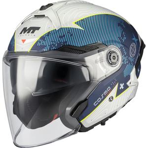 Otvorená prilba na motorku MT Cosmo SV Layout C7 matná modro-biela