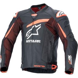 Kožená bunda na motorku Alpinestars GP Plus R 4 Rideknit čierno-fluo červeno-biela
