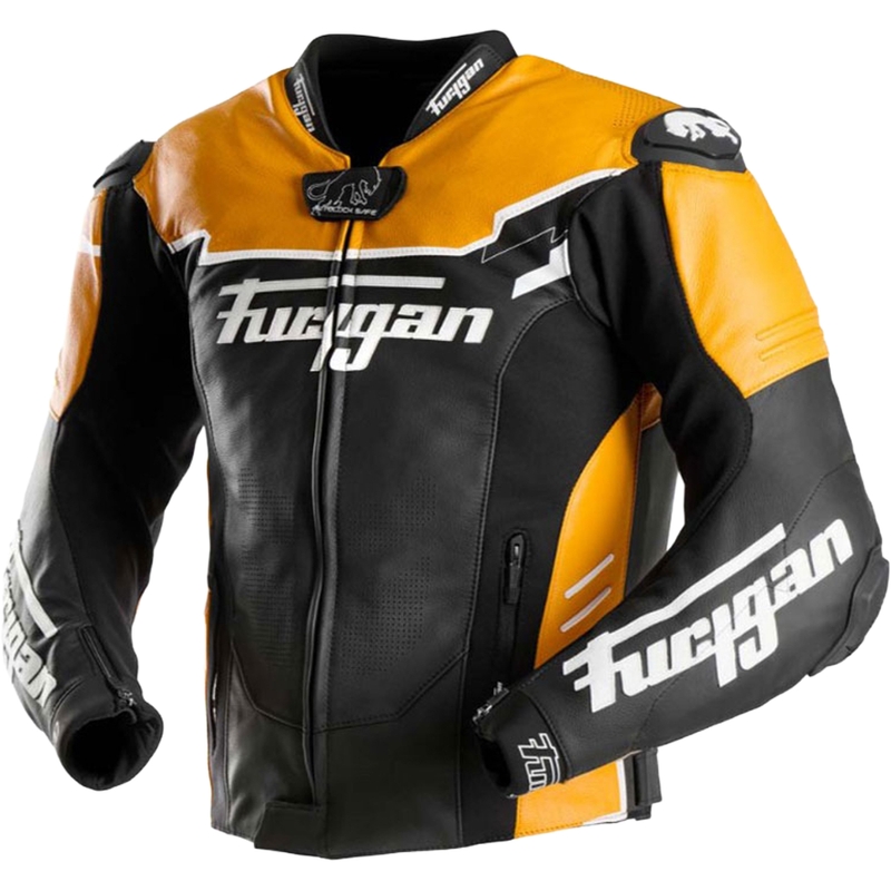 Kožená bunda na motorku Furygan Signature 55 čierno-žltá