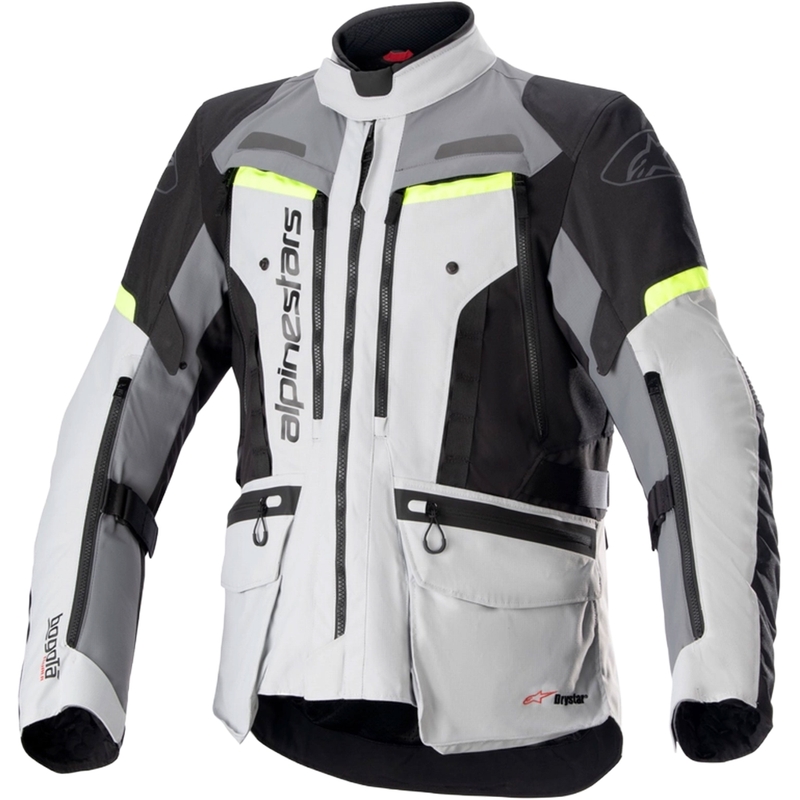 Bunda na motorku Alpinestars Bogota PRO Drystar šedo-čierno-fluo žltá