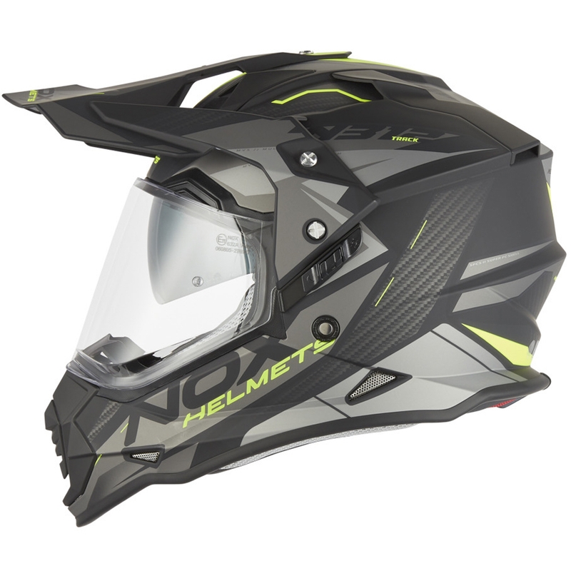 Enduro helma na motorku NOX N312 Track matná čierno-fluo žltá