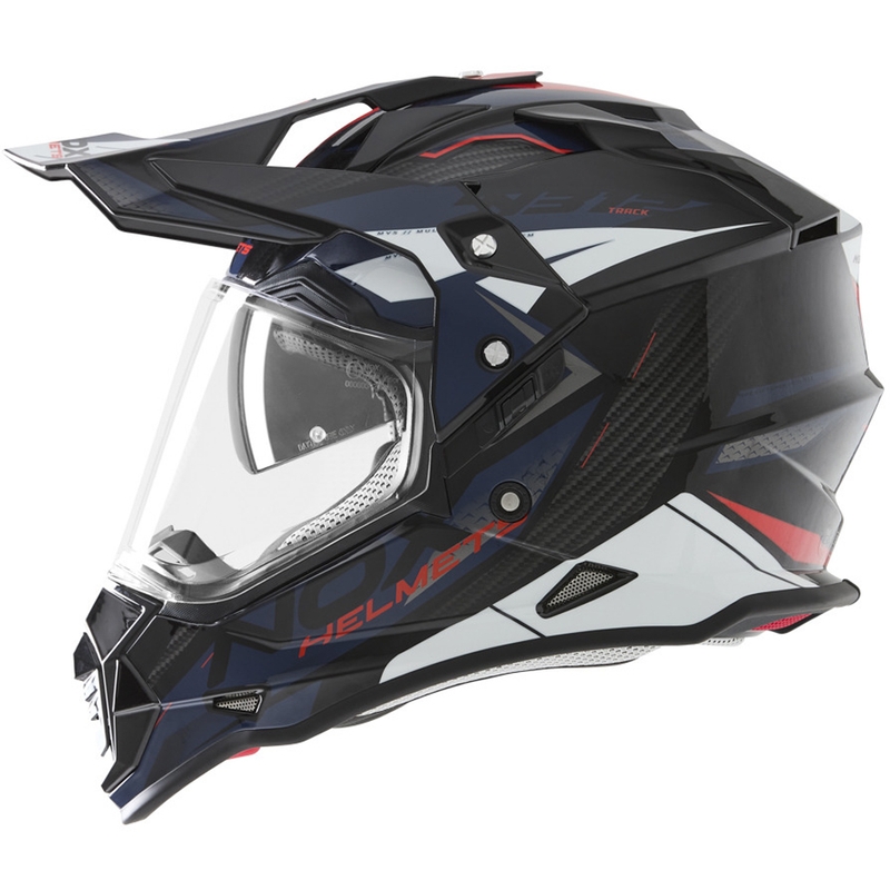 Enduro prilba na motorku NOX N312 Track modro-červená