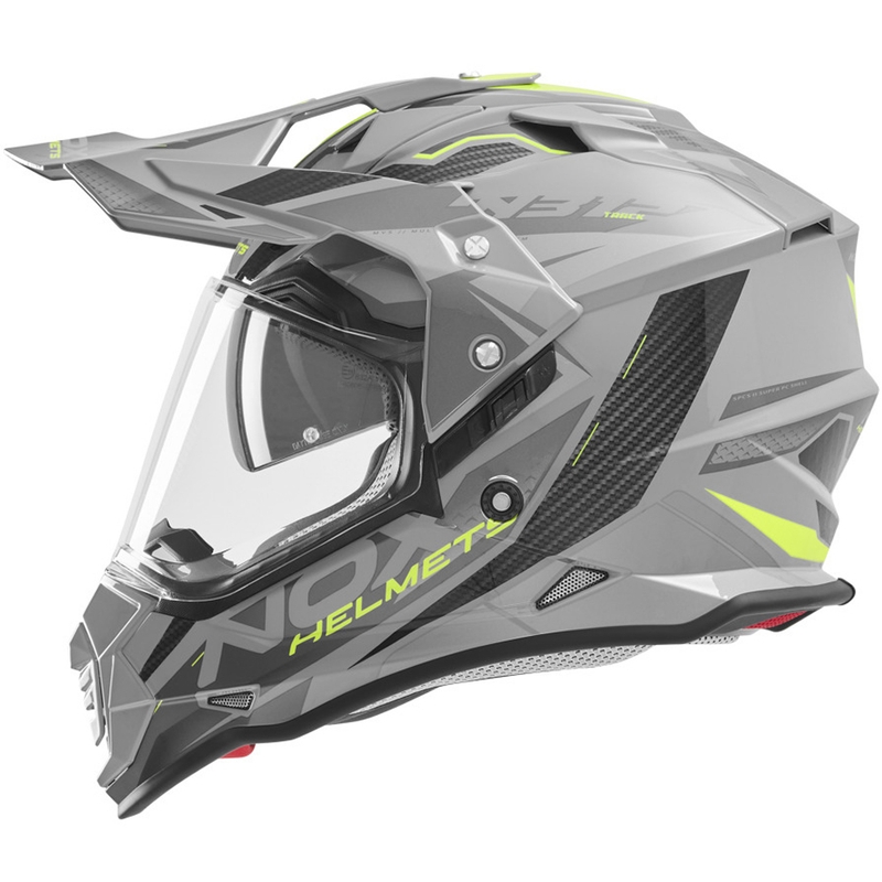 Enduro prilba na motorku NOX N312 Track sivo-fluo žltá
