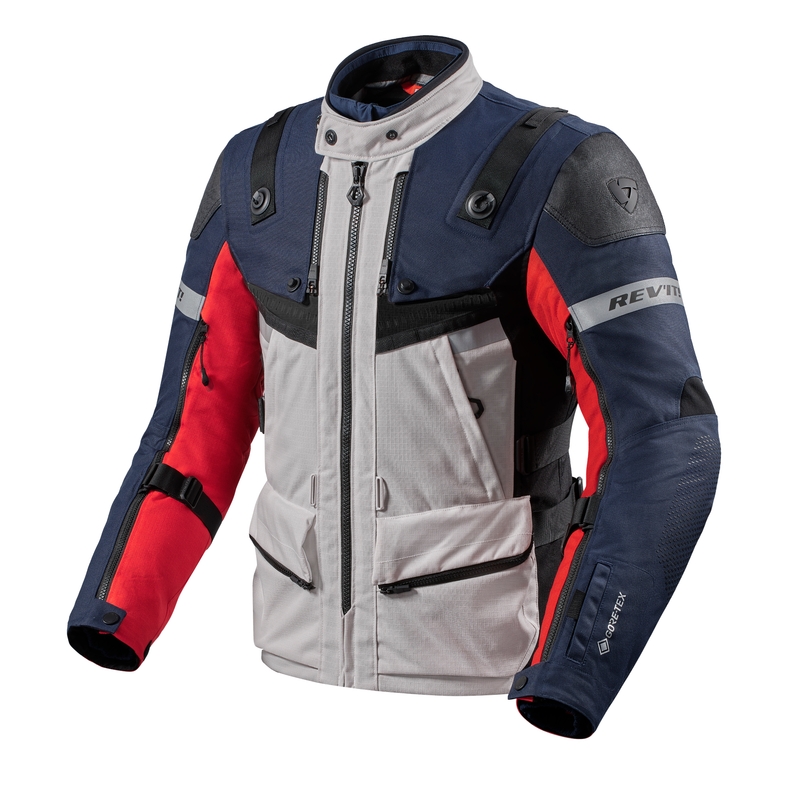 Bunda na motocykel Revit Defender 3 GTX červeno-modrá - II. akosť
