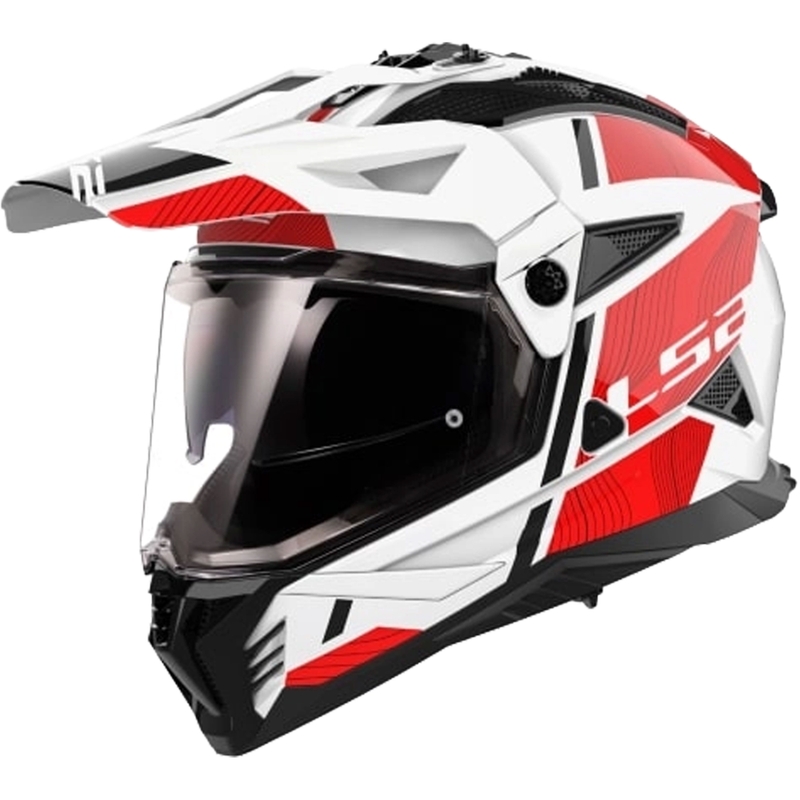 Enduro helma na motorku LS2 MX702 PIONEER II HILL bielo-červená