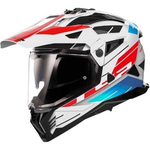 Enduro helma na motorku LS2 MX702 PIONEER II NAMIB bielo-modro-červená