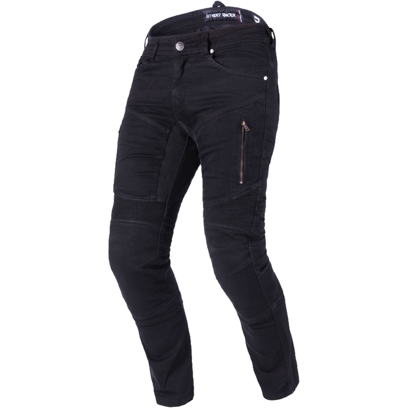 Skrátené jeansy na motocykel Street Racer Stretch II CE čierne