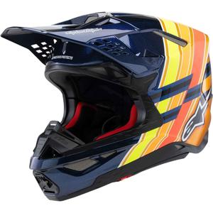 Motokrosová prilba Alpinestars Supertech S-M10 edícia TROY LEE DESIGNS perleť modro-fluo oranžovo-žlto-červená