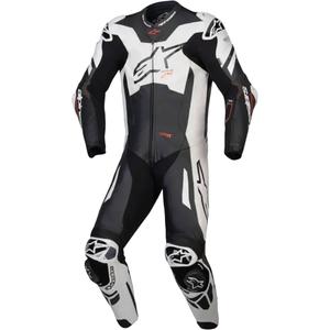 Jednodielna kožená kombinéza Alpinestars GP Plus V4 Sprint, Tech-air kompatibilná čierno-bielo-červená fluo
