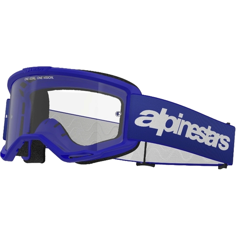 Motokrosové brýle Alpinestars Vision 3 Wordmark modré s čirým plexi