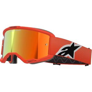 Motokrosové okuliare Alpinestars Vision 5 Corp oranžové so zrkadlovým červeným zorníkom