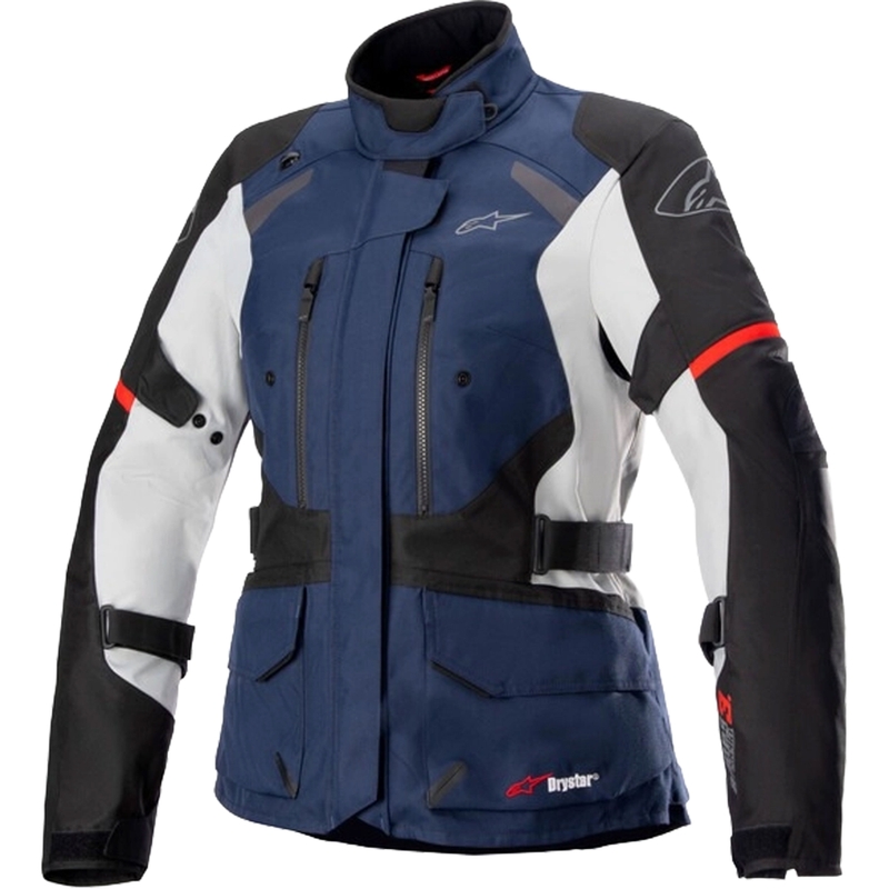 Dámska bunda na motorku Alpinestars Stella Andes Drystar tmavě modro-černo-světle šedo-červená