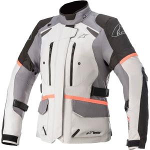 Dámska bunda na motocykel Alpinestars Stella Andes Drystar šedo-čierno-fluo ružová