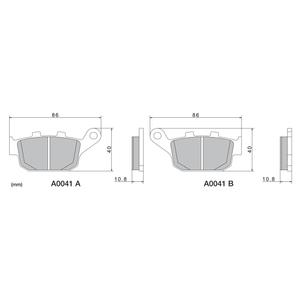 Brzdové doštičky NISSIN semi-metalická zmes 86x40x10.8 mm 2 ks
