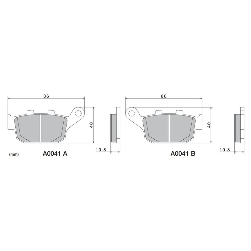 Brzdové doštičky NISSIN semi-metalická zmes 86x40x10.8 mm 2 ks