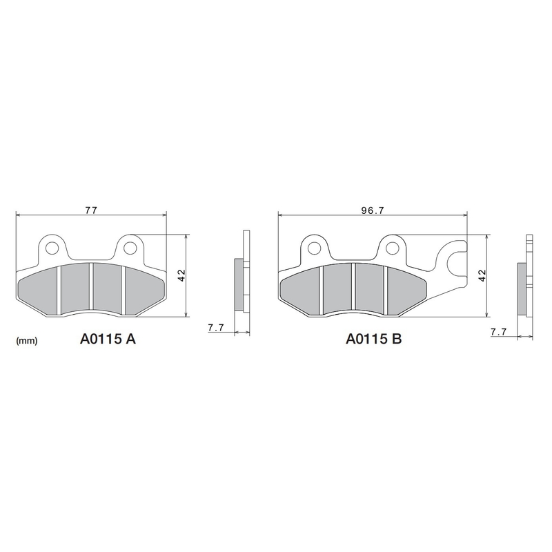 Brzdové doštičky NISSIN semi-metalická zmes M501-375 2 ks