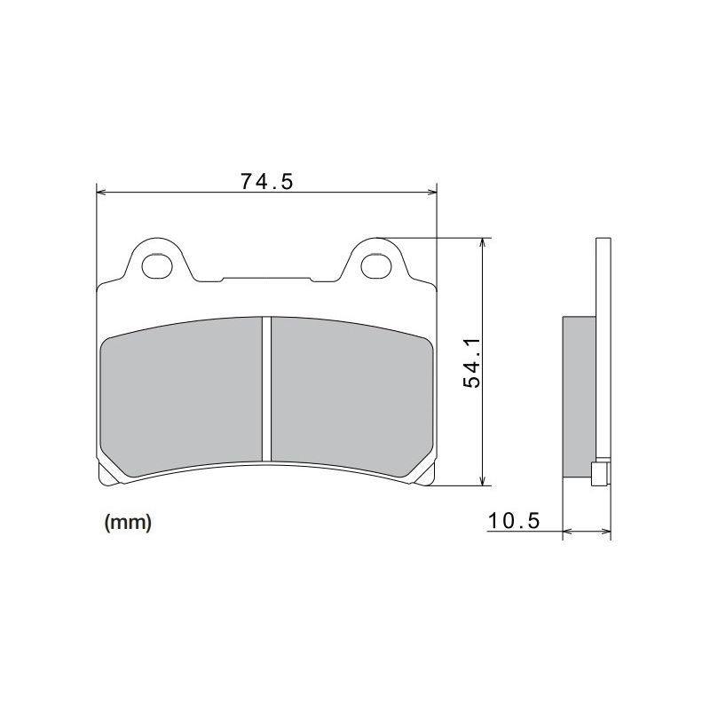 Brzdové doštičky NISSIN semi-metalická zmes 74.5x54.1x10.5 mm 2 ks