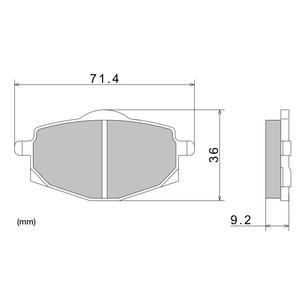 Brzdové doštičky NISSIN semi-metalická zmes 71.4x36x9.2 mm 2 ks