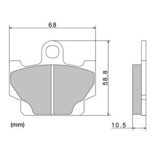 Brzdové doštičky NISSIN semi-metalická zmes 68x58.8x10.5 mm 2 ks