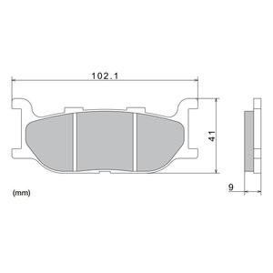 Brzdové doštičky NISSIN semi-metalická zmes 102.1x41x9 mm 2 ks