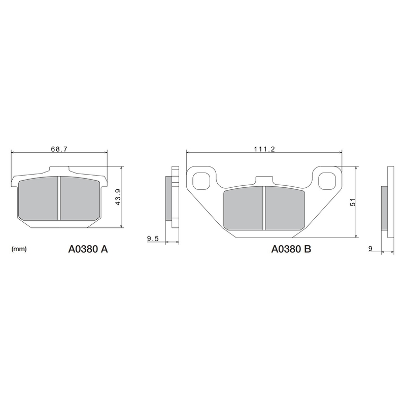 Brzdové doštičky NISSIN semi-metalická zmes M501-391 2 ks