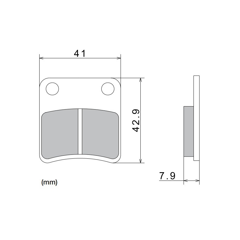 Brzdové doštičky NISSIN semi-metalická zmes 41x42.9x7.9 mm 2 ks