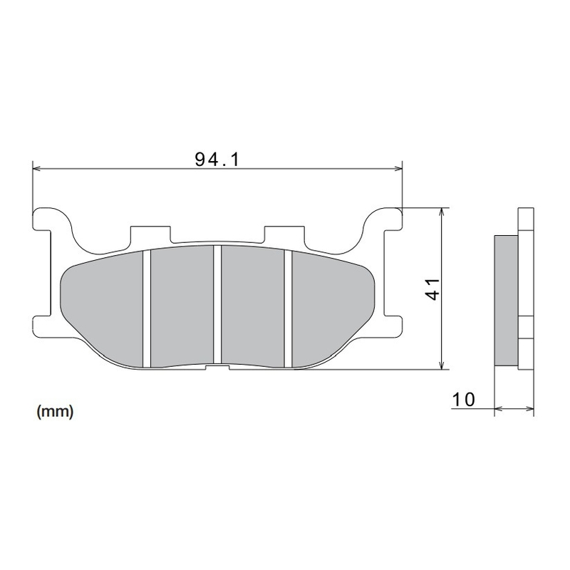 Brzdové doštičky NISSIN semi-metalická zmes 94.1x41x10 mm 2 ks