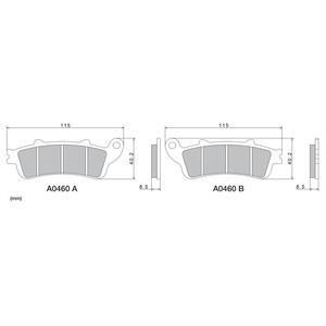 Brzdové doštičky NISSIN semi-metalická zmes 115x40.2x8.5 mm 2 ks