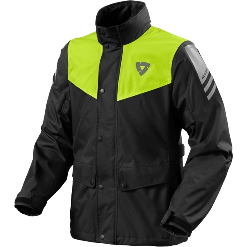 Moto bunda do dažďa Revit Nitric 4 H2O čierno-fluo žltá