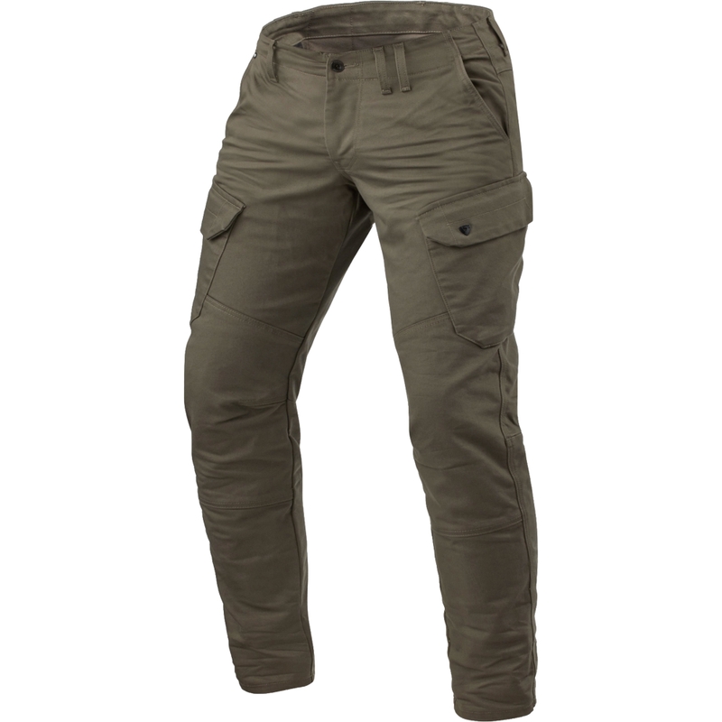 Skrátené džínsy na motorku Revit Cargo TF khaki